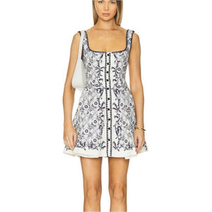 Alemais Airlie Mini Dress Linen Blend White Cream Size 6 Lined $595